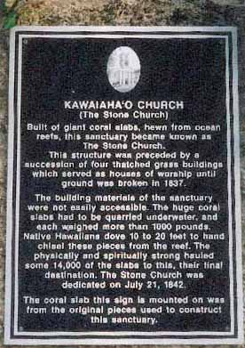 Kawaiahao Plaque